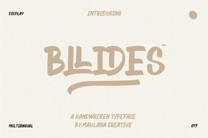 Bllides Handwritten Typeface Font