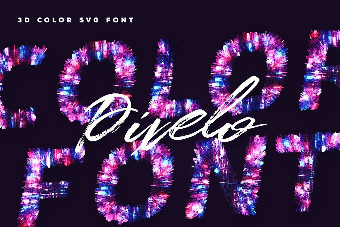 Download Pixelo 3d Futuristic 3d Color Svg Font Free Font Download
