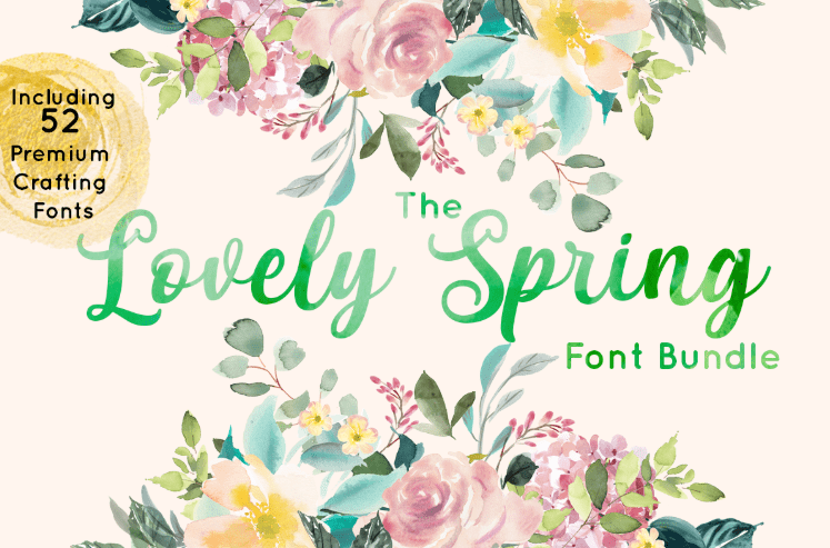 Download The Lovely Spring Font Bundle Including 52 Premium Crafting Fonts Free Font Download