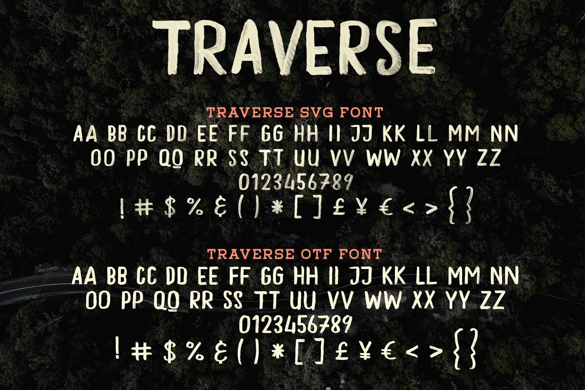 Download Traverse - Opentype Hand Painted SVG Font | Free Font Download