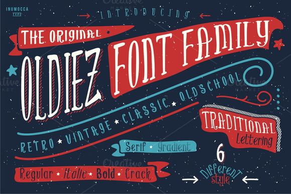 Oldiez Font Family + Bonus Font